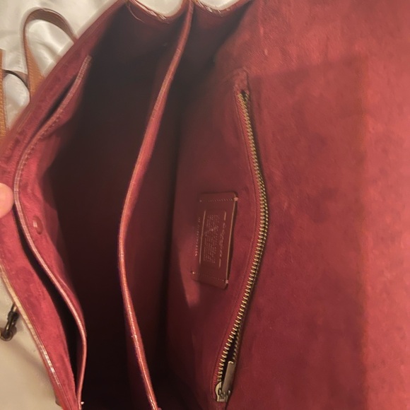 Coach Brown Leather Satchel with Structured Design
